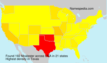 Surname Mcalester in USA
