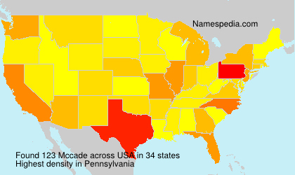 Surname Mccade in USA Surname Mccade in USA