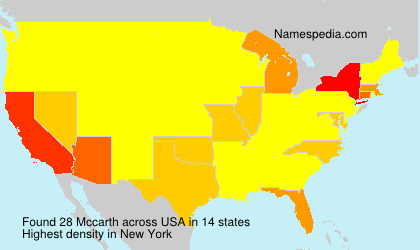 Surname Mccarth in USA Surname Mccarth in USA