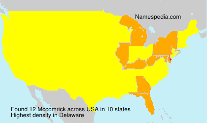 Surname Mccomrick in USA Surname Mccomrick in USA