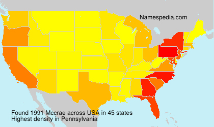 Surname Mccrae in USA Surname Mccrae in USA