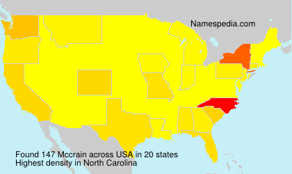 Surname Mccrain in USA Surname Mccrain in USA