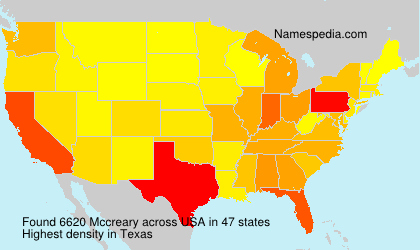 Surname Mccreary in USA Surname Mccreary in USA