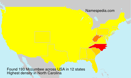 Surname Mccumbee in USA Surname Mccumbee in USA