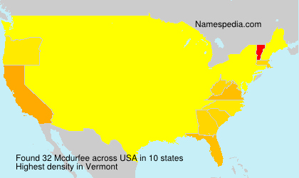 Surname Mcdurfee in USA Surname Mcdurfee in USA