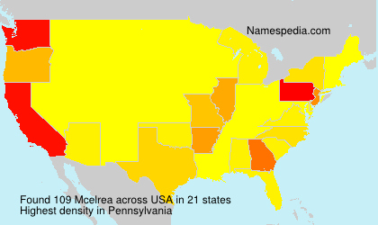 Surname Mcelrea in USA Surname Mcelrea in USA