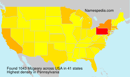 Surname Mcgeary in USA