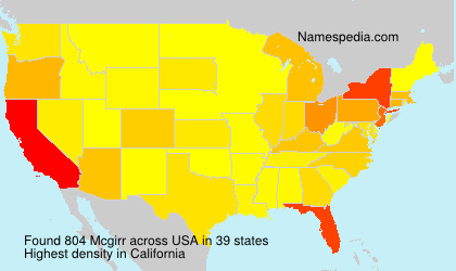 Surname Mcgirr in USA