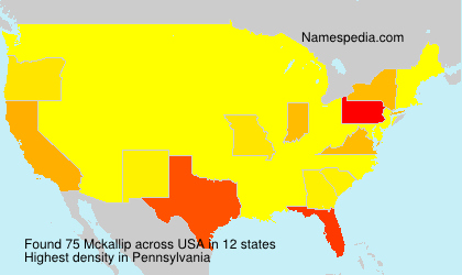 Surname Mckallip in USA