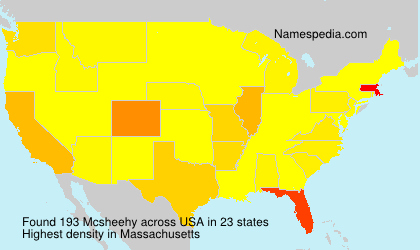 Surname Mcsheehy in USA Surname Mcsheehy in USA