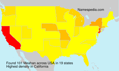 Surname Meahan in USA Surname Meahan in USA