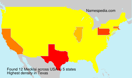 Surname Mecklai in USA Surname Mecklai in USA