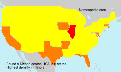 Surname Mecon in USA Surname Mecon in USA