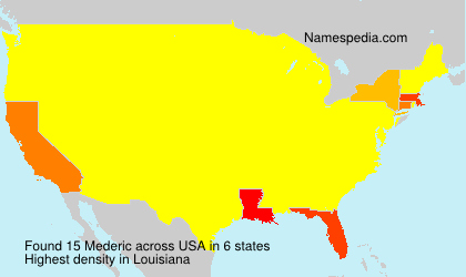 Surname Mederic in USA Surname Mederic in USA