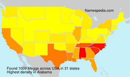 Surname Meggs in USA Surname Meggs in USA