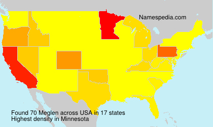 Surname Meglen in USA Surname Meglen in USA