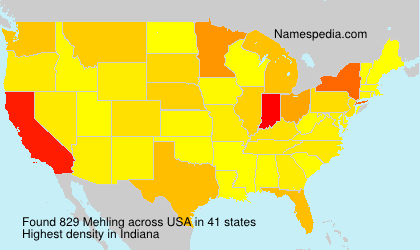 Surname Mehling in USA Surname Mehling in USA
