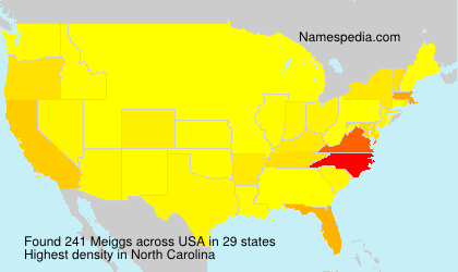 Surname Meiggs in USA Surname Meiggs in USA