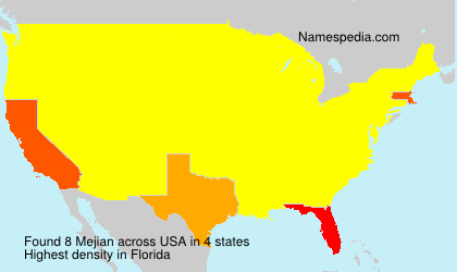 Surname Mejian in USA Surname Mejian in USA