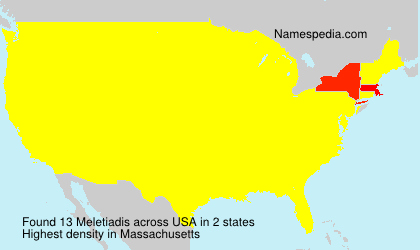 Surname Meletiadis in USA Surname Meletiadis in USA