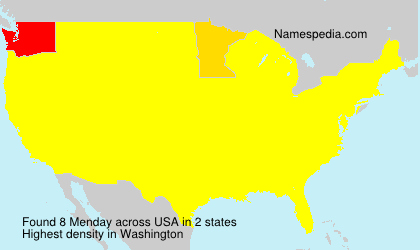 Surname Menday in USA Surname Menday in USA