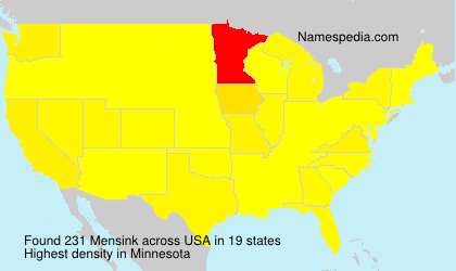 Surname Mensink in USA Surname Mensink in USA