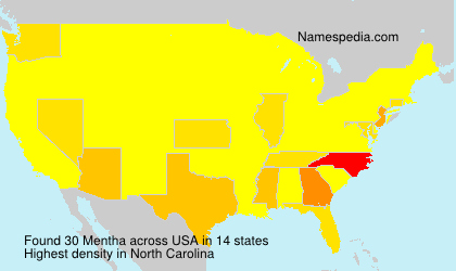 Surname Mentha in USA Surname Mentha in USA
