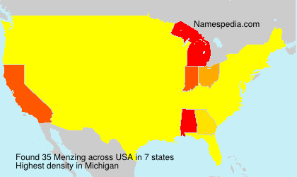Surname Menzing in USA Surname Menzing in USA