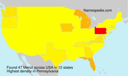Surname Menzl in USA