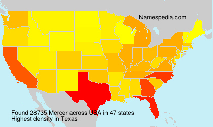 Surname Mercer in USA Surname Mercer in USA