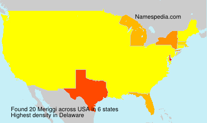 Surname Meriggi in USA Surname Meriggi in USA