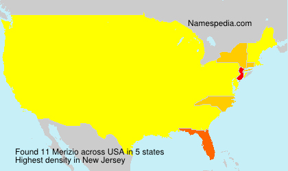 Surname Merizio in USA Surname Merizio in USA