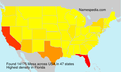 Surname Mesa in USA Surname Mesa in USA