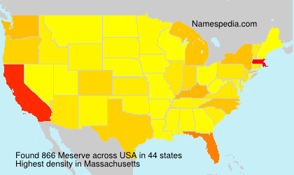 Surname Meserve in USA Surname Meserve in USA
