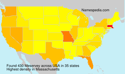 Surname Meservey in USA Surname Meservey in USA