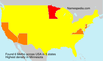 Surname Metho in USA Surname Metho in USA