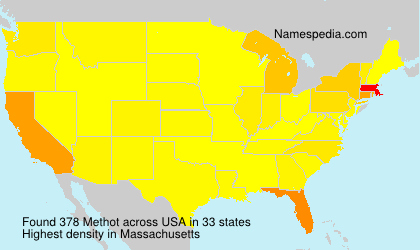 Surname Methot in USA Surname Methot in USA