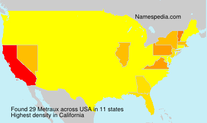 Surname Metraux in USA Surname Metraux in USA