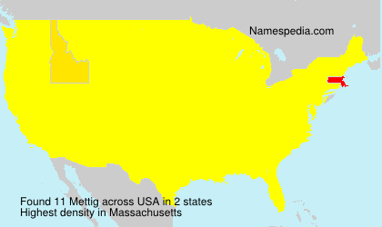 Surname Mettig in USA Surname Mettig in USA