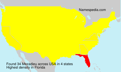 Surname Mezadieu in USA Surname Mezadieu in USA