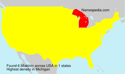 Surname Miakinin in USA