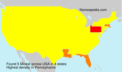 Surname Miceal in USA