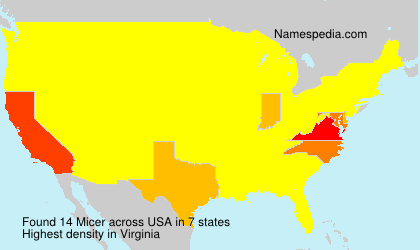 Surname Micer in USA Surname Micer in USA