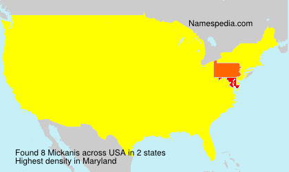 Surname Mickanis in USA Surname Mickanis in USA