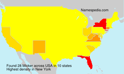 Surname Micker in USA Surname Micker in USA