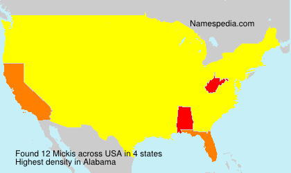 Surname Mickis in USA Surname Mickis in USA