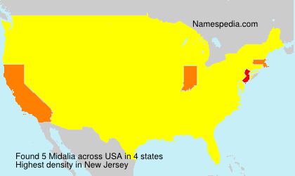 Surname Midalia in USA Surname Midalia in USA