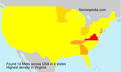 Surname Midis in USA Surname Midis in USA
