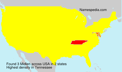 Surname Midlen in USA Surname Midlen in USA