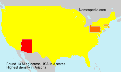 Surname Mieg in USA Surname Mieg in USA